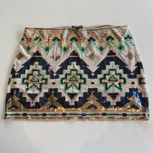 Express Sequin Mini Skirt